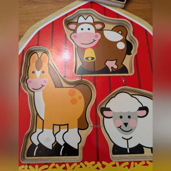 2 Melissa & Doug Jumbo Knob Puzzles -House Pets and Barnyard animals - Picture 5 of 12